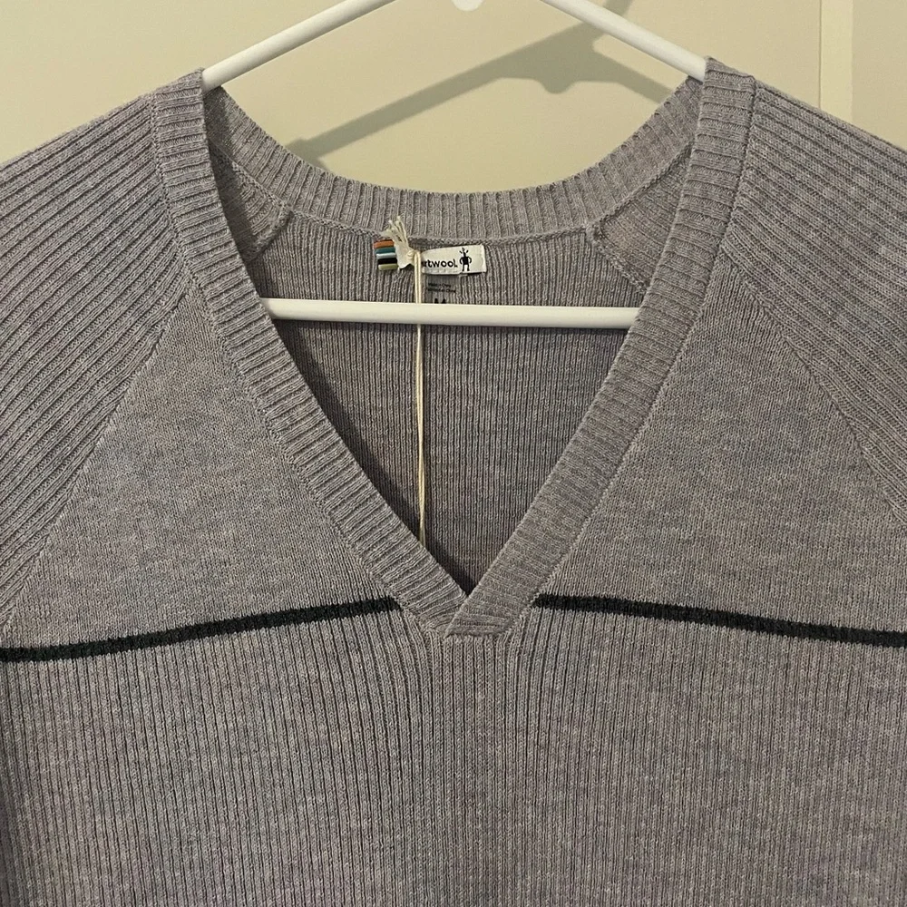 NWT Women’s Long Sleeve Sweater Smartwool Shadow Pine Pointelle Striped Tunic